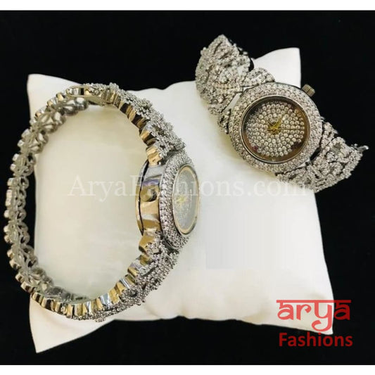 CZ Designer Ladies Watch/ Rose Gold Silver Bridal Stone Female Wrist Hip Hop 