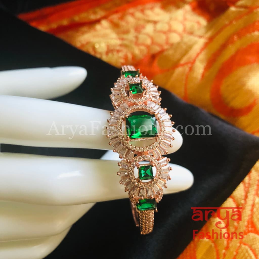 CZ Emerald Bracelet/ Indian Green Cubic Zirconia Bracelet