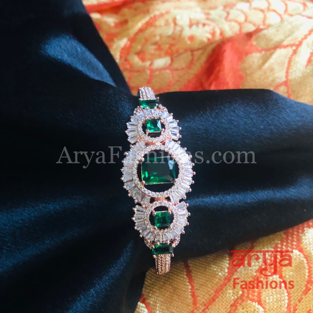 CZ Emerald Bracelet/ Indian Green Cubic Zirconia Bracelet