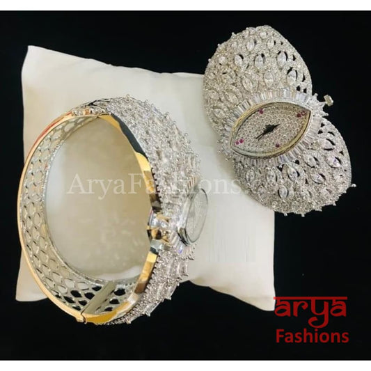 CZ Stone Designer Female Wrist Watch/ Hip Hop Bracelet Watch
