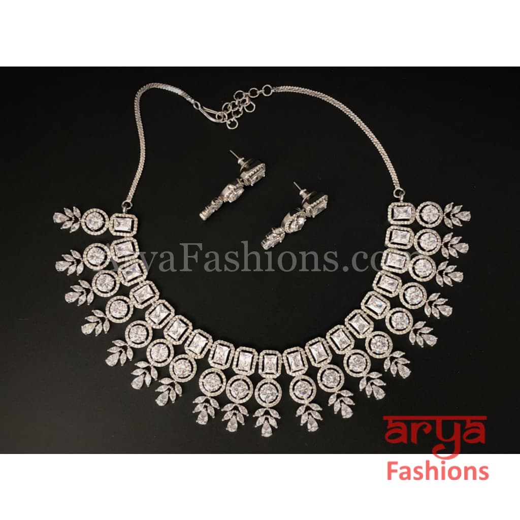 Dazzling Bridal Cubic Zirconia Necklace CZ Wedding Set