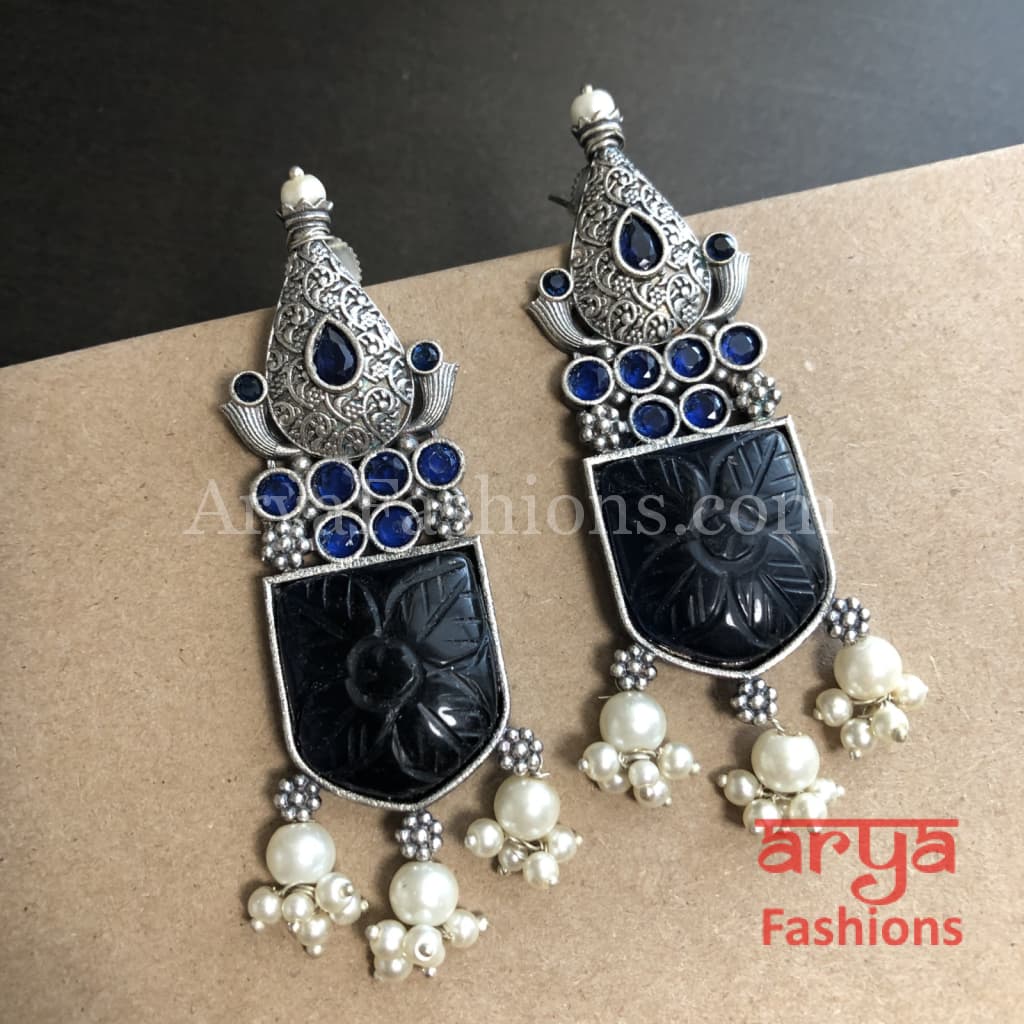 Disha Handcarved Stone Earrings/Gold plated Earrings with stones