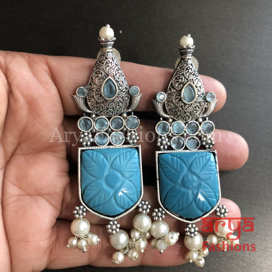 Disha Handcarved Stone Earrings/Gold plated Earrings with stones