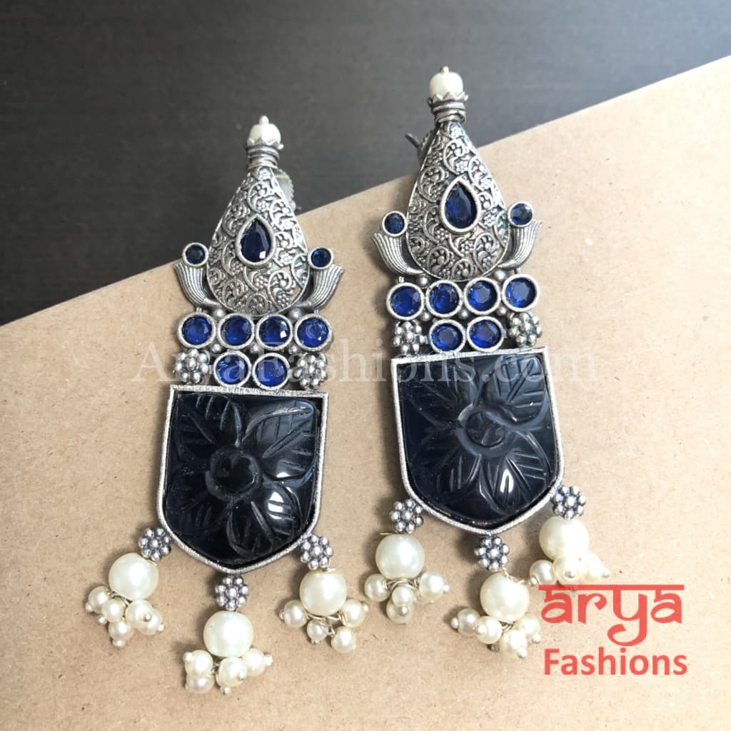 Disha Handcarved Stone Earrings/Gold plated Earrings with stones