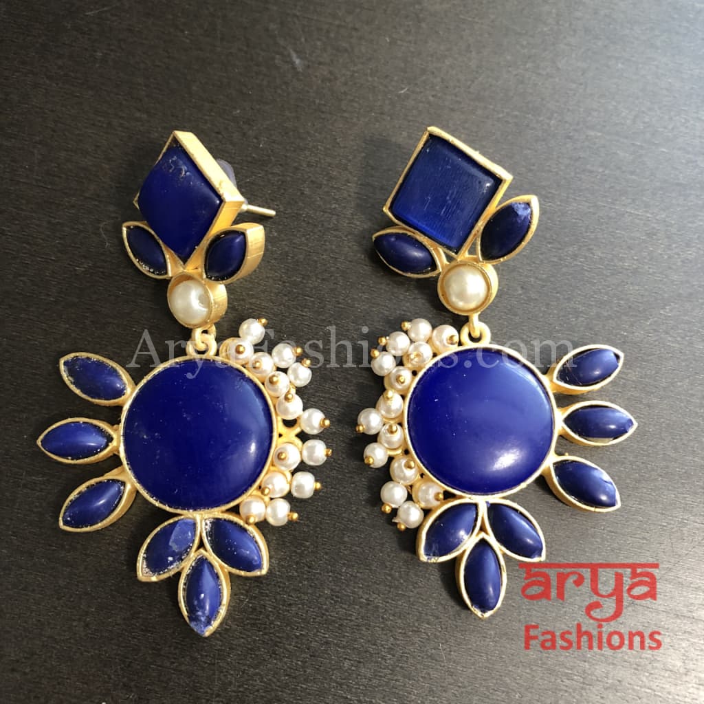 Diya Druzy Stone Earrings/Gold plated Earrings with stones