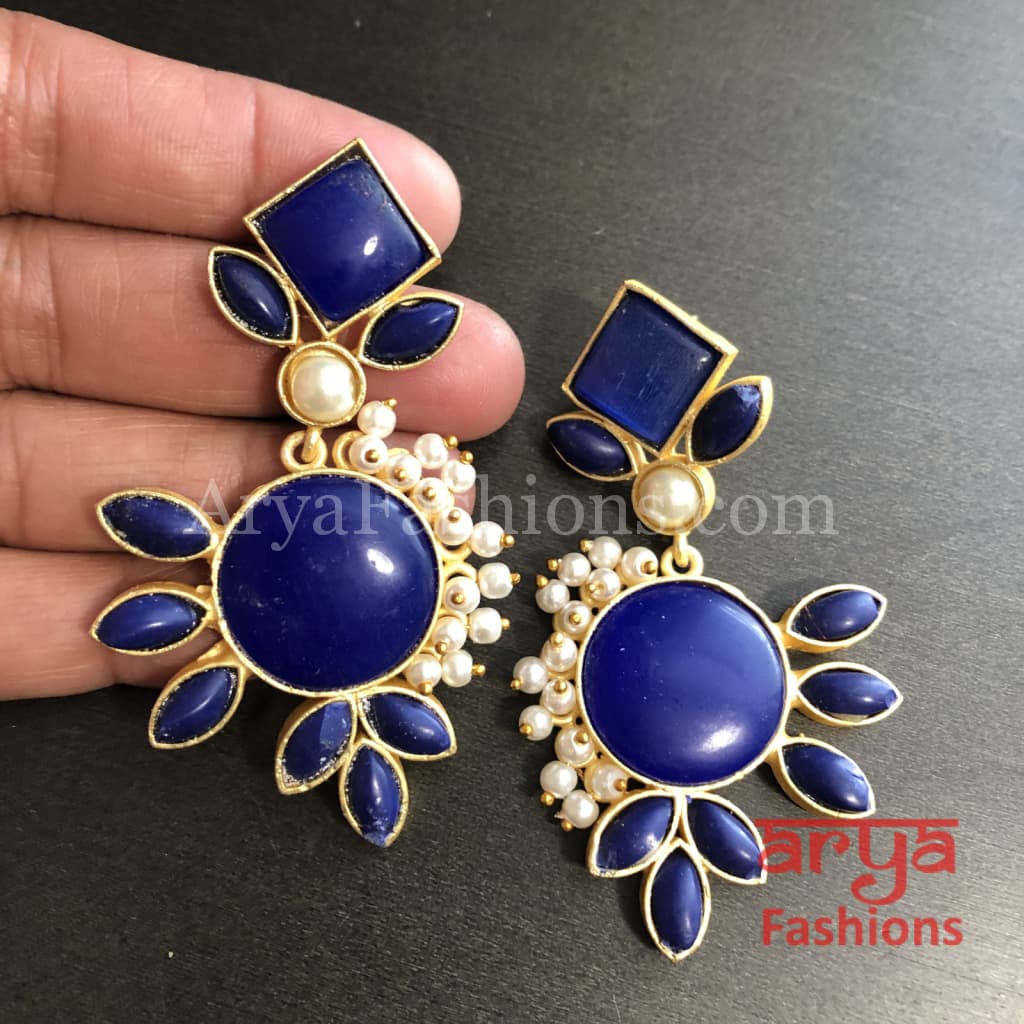 Diya Druzy Stone Earrings/Gold plated Earrings with stones
