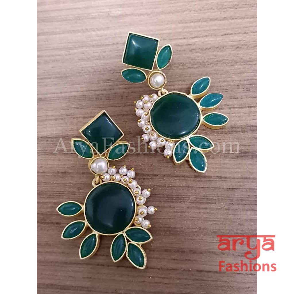 Diya Druzy Stone Earrings/Gold plated Earrings with stones