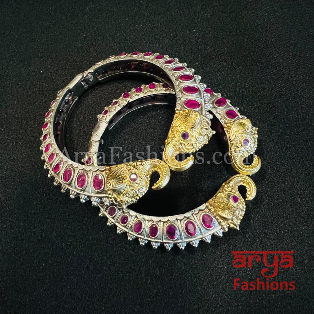 Dual Tone Elephant Theme Tribal Kada Bangles