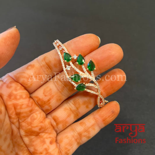 CZ Emerald Bracelet/ Indian Mint Green Cubic Zirconia Bracelet