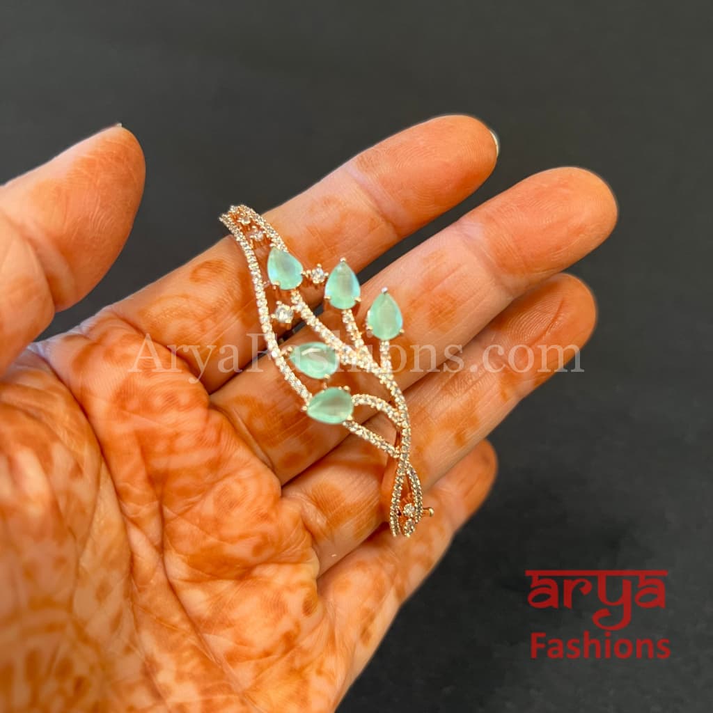 CZ Emerald Bracelet/ Indian Mint Green Cubic Zirconia Bracelet