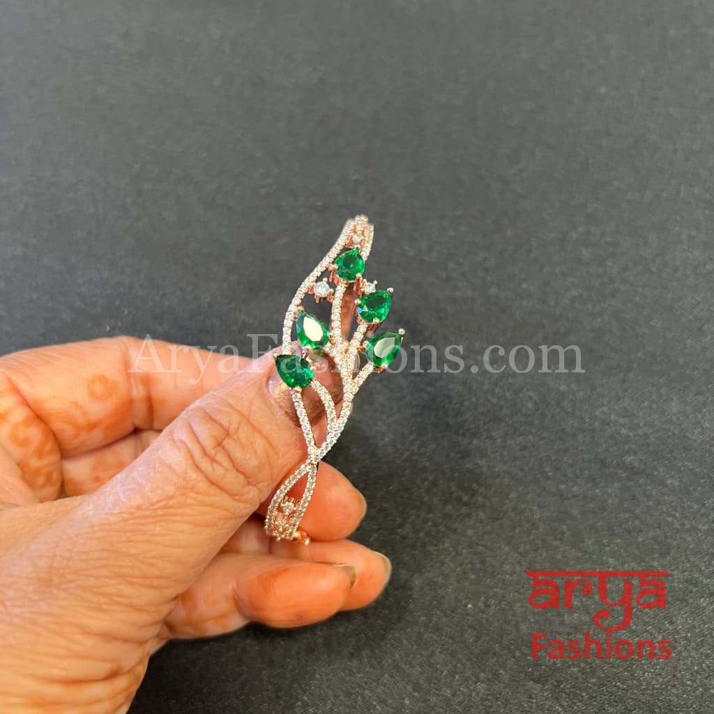 CZ Emerald Bracelet/ Indian Mint Green Cubic Zirconia Bracelet