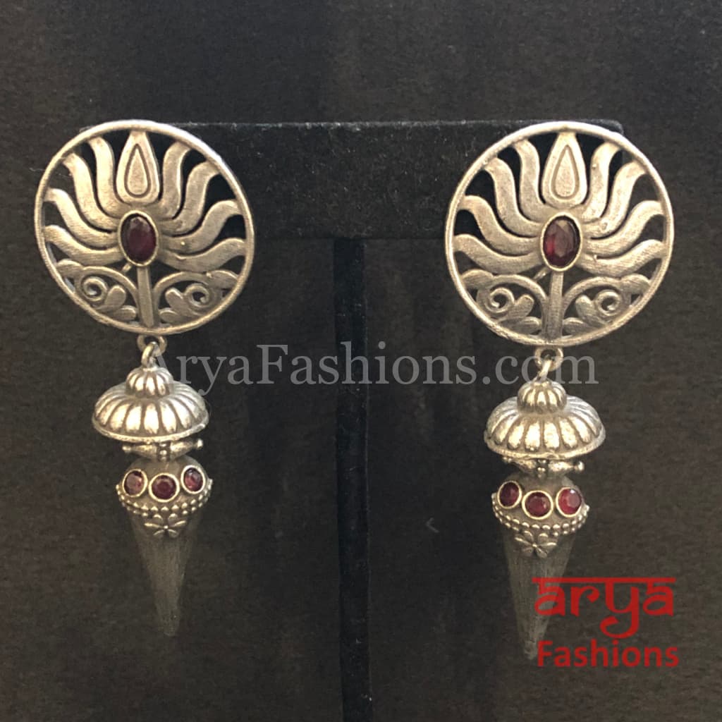 Ethnic Silver Oxidized Indian Trendy Earrings