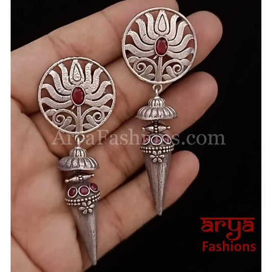 Ethnic Silver Oxidized Indian Trendy Earrings