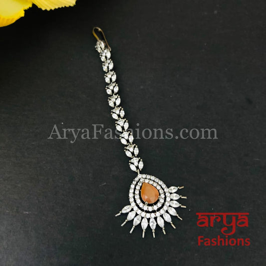 Eva Victorian CZ Orange Mang Tika / Yellow