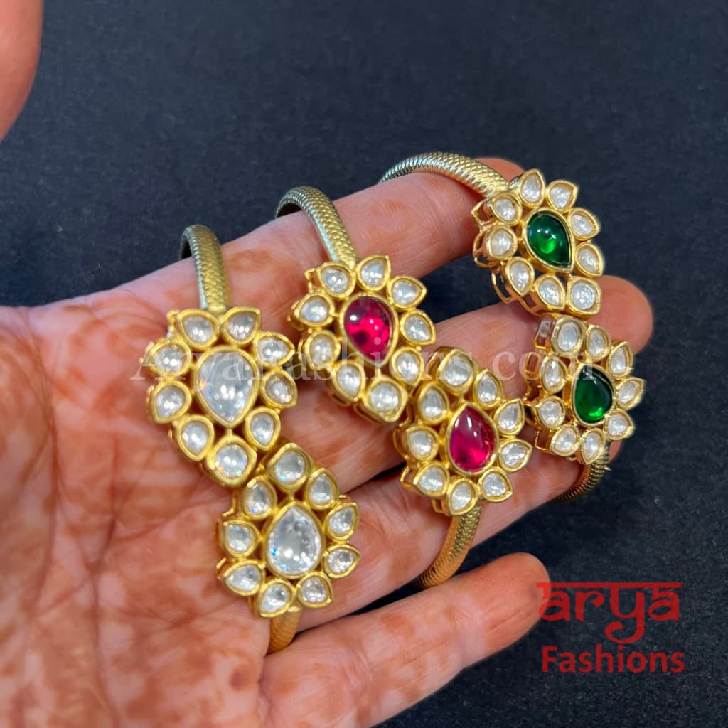 Gauri Jadau Kundan Bracelet with Ruby and Emerald stones