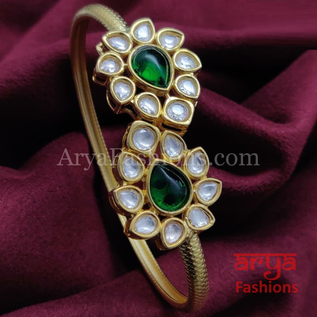 Gauri Jadau Kundan Bracelet with Ruby and Emerald stones