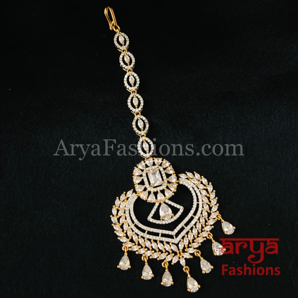 Golden Bridal CZ Mang Tika