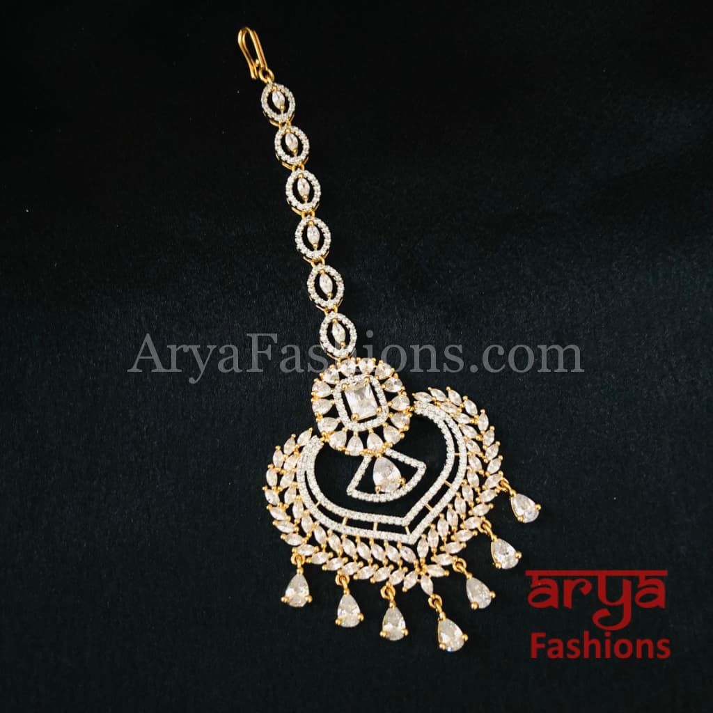 Golden Bridal CZ Mang Tika