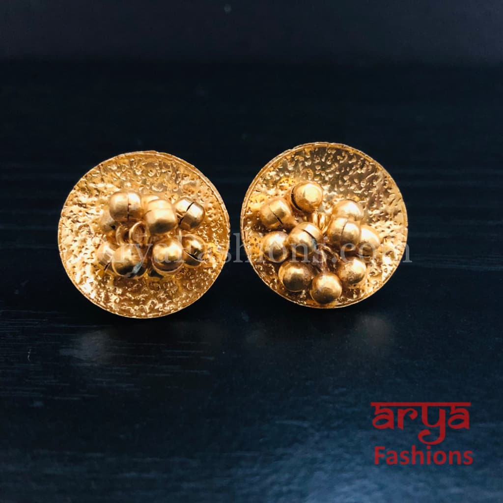 Golden Designer Studs/ Lightweight Pearl beads Earrings
