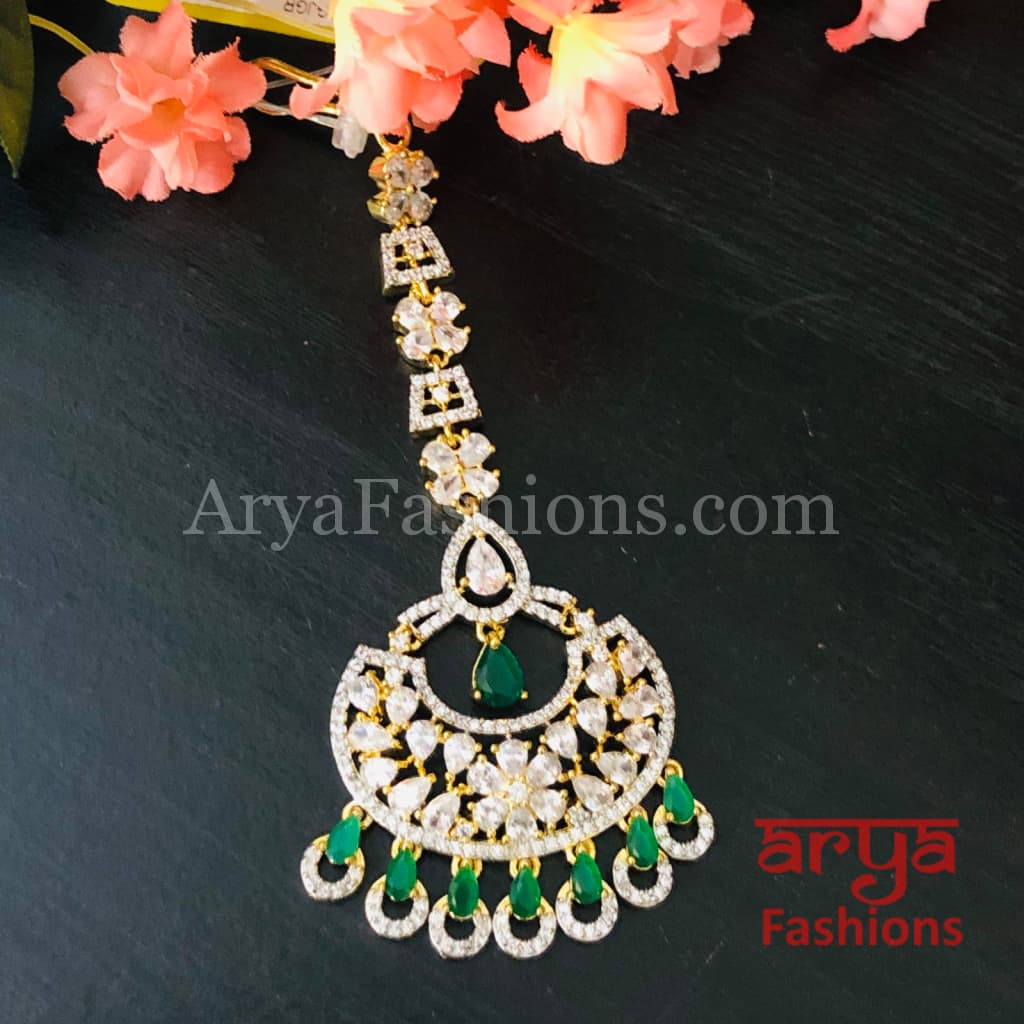 Golden Emerald CZ Mang Tika/ Ruby Tika