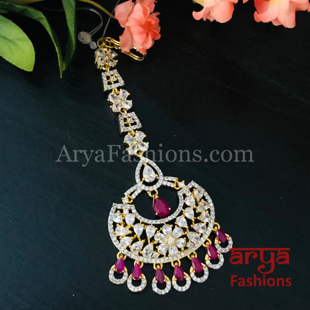 Golden Emerald CZ Mang Tika/ Ruby Tika