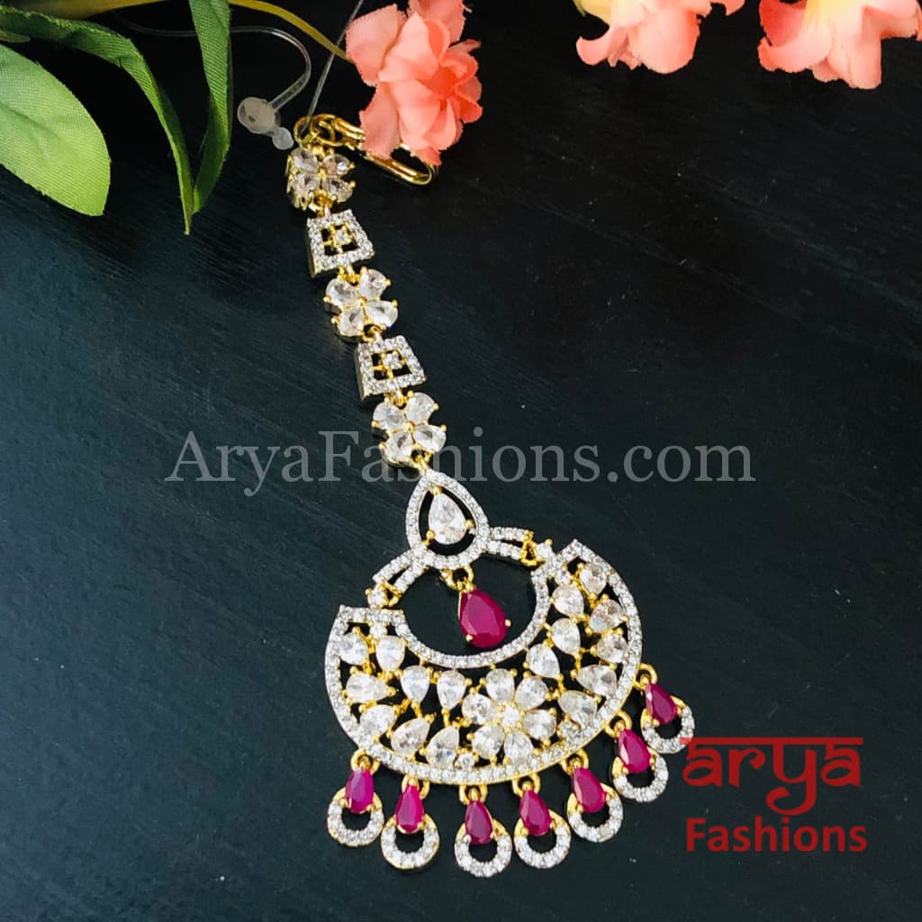 Golden Emerald CZ Mang Tika/ Ruby Tika