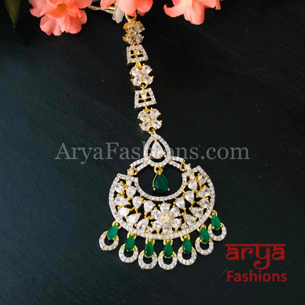 Golden Emerald CZ Mang Tika/ Ruby Tika