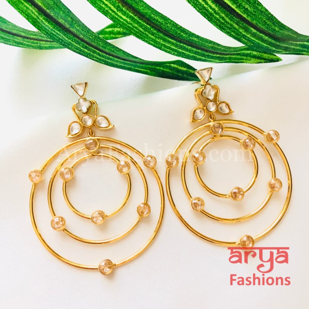 Golden Kundan Balis/Kundan Ethnic Earrings