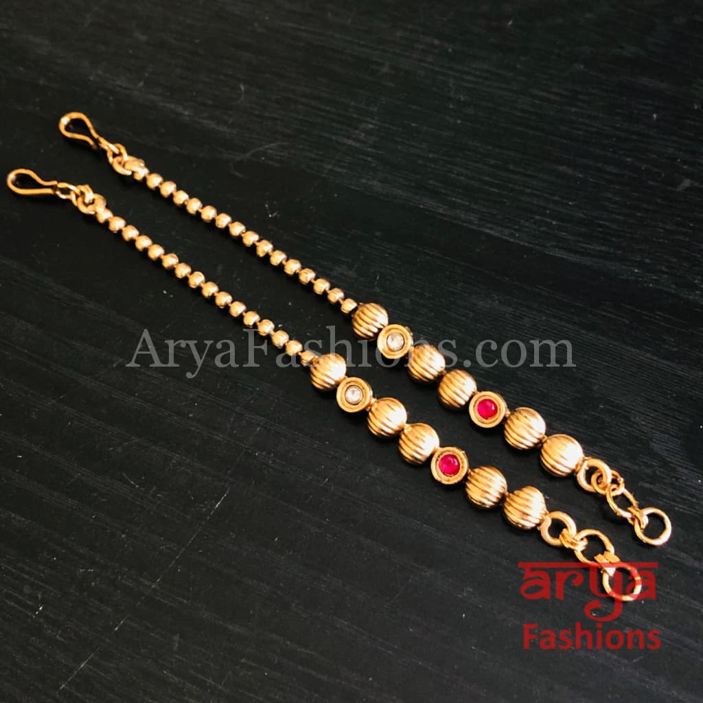 Golden Kundan Earring Chain/ Extender Chain / Extension