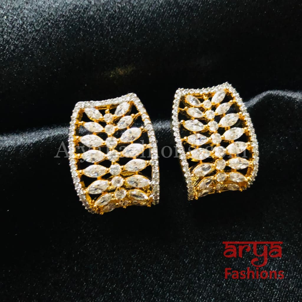 Golden and Silver Cubic Zirconia Party Studs