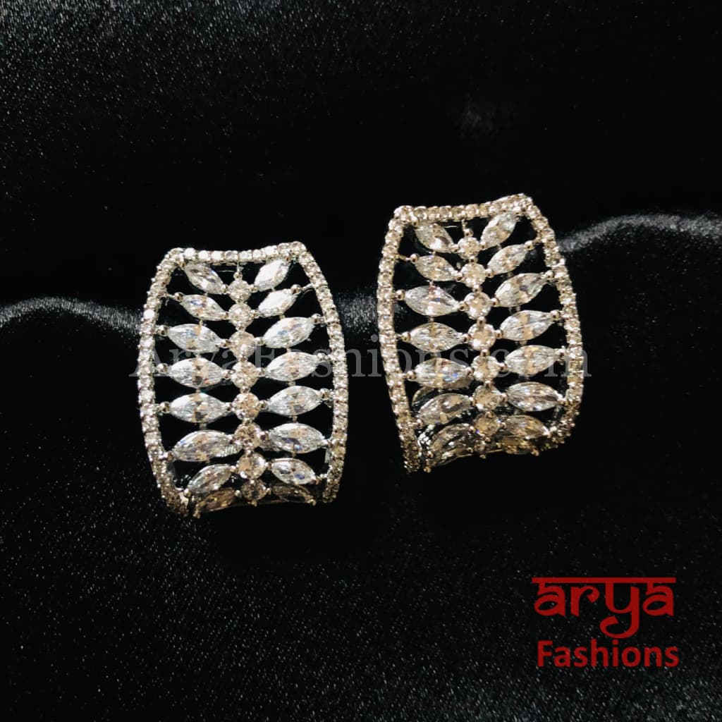 Golden and Silver Cubic Zirconia Party Studs