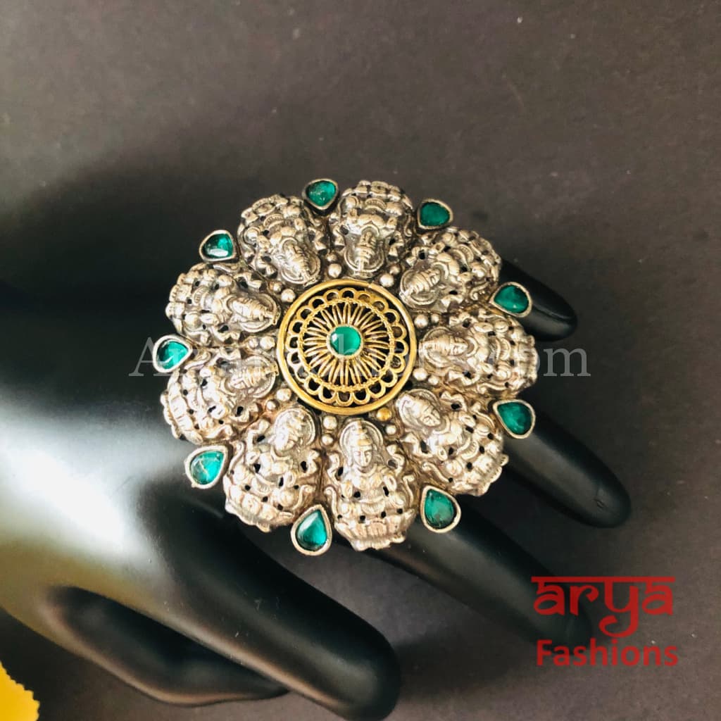 Green German Silver Ring/Statement Ring/Oxidized Ring/Trendy/Bohemian Ring