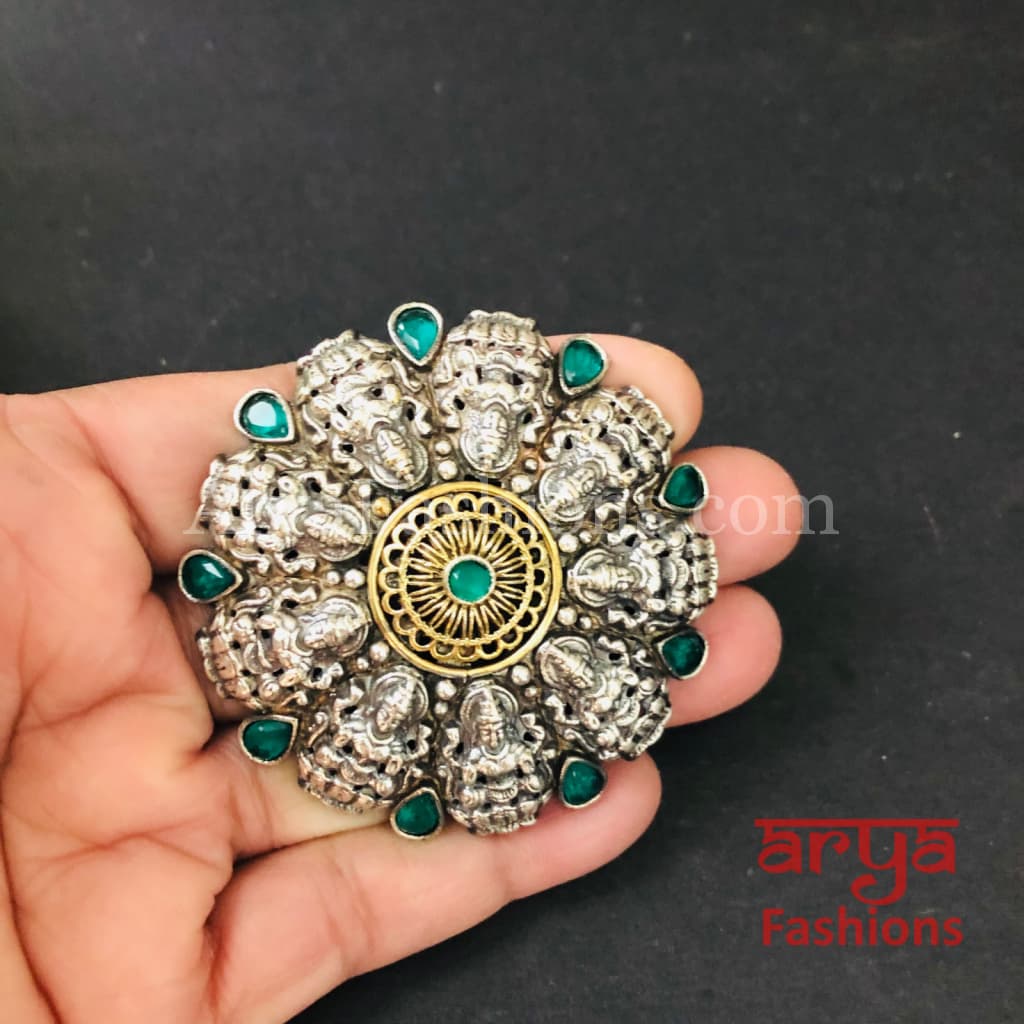 Green German Silver Ring/Statement Ring/Oxidized Ring/Trendy/Bohemian Ring
