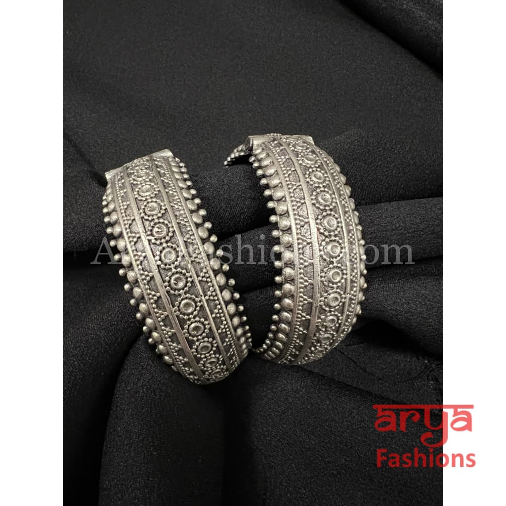 Handmade Silver Oxidized Bracelet Gokhroo Bangles