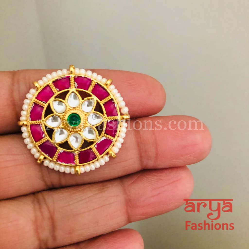 Indian Bridal Kundan Jadau Ring/ Rajwadi Statement Ring