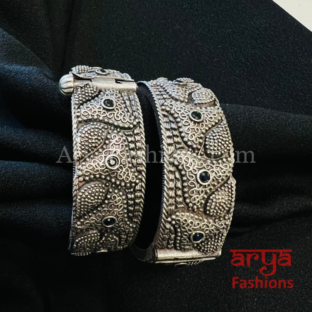 Indian Designer Silver Oxidized Bracelet Bangles