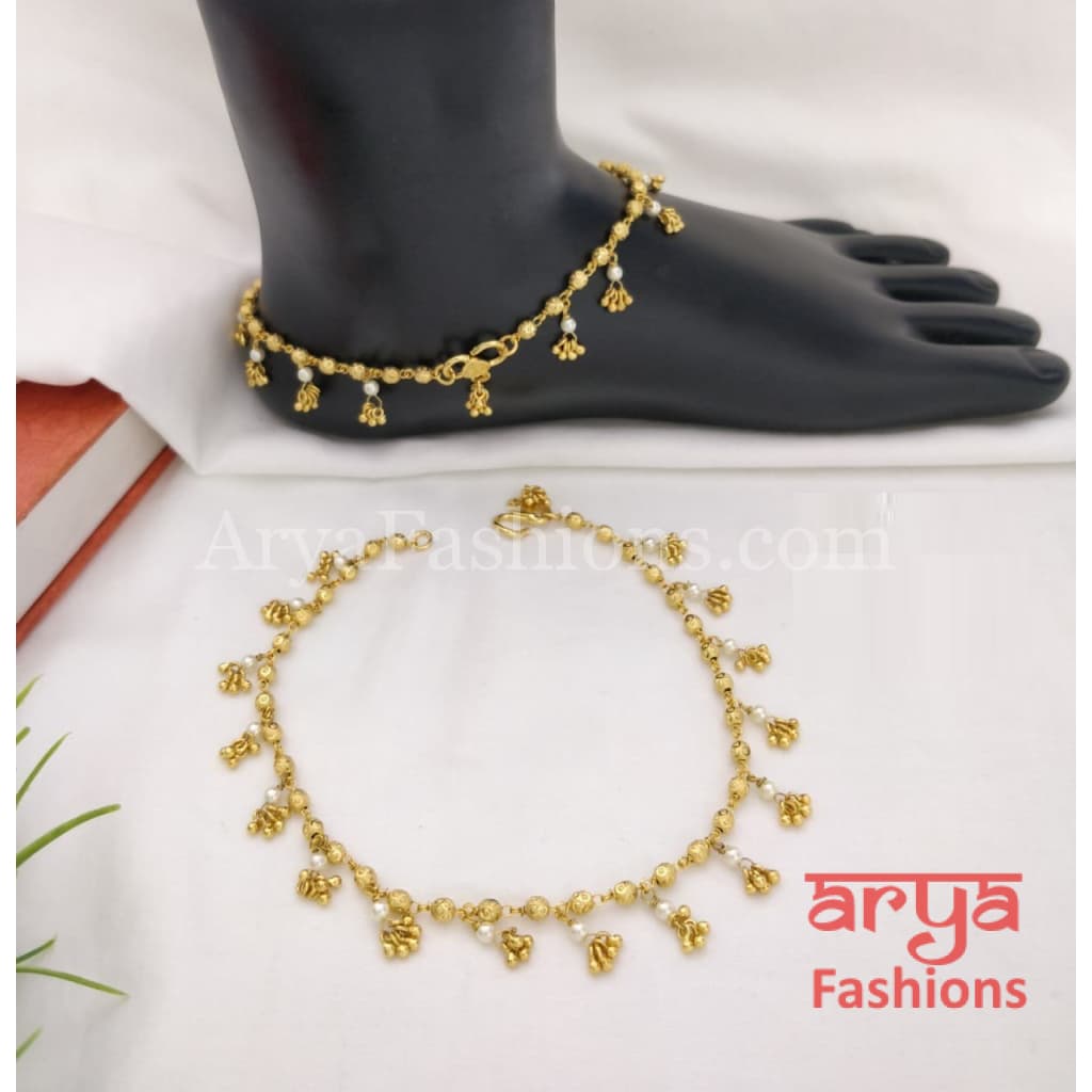 Indian Kundan Payal/Kundan Anklet/Bridal Anklets/Indian Payal