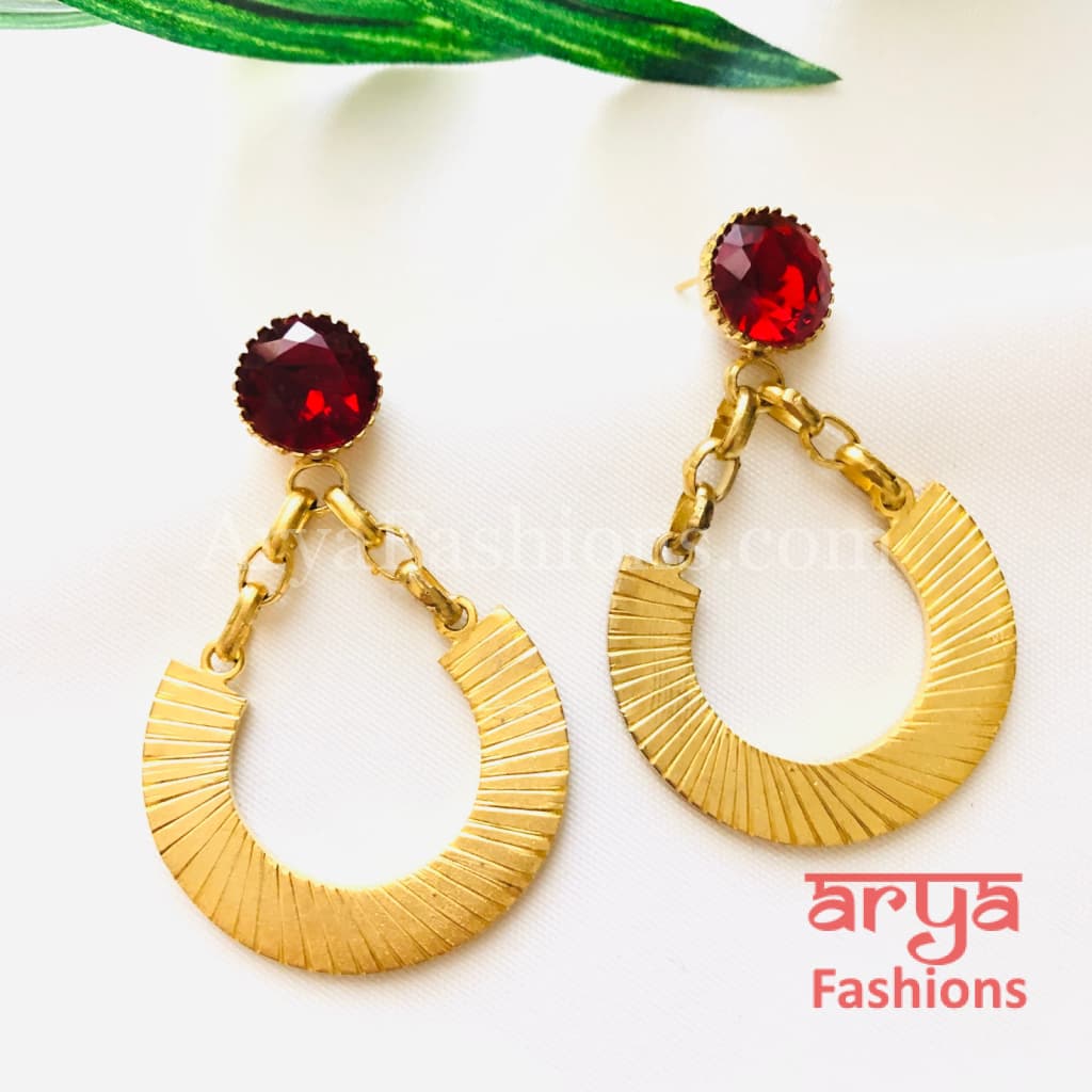 Ivanka Golden Red Fusion Earrings/Handmade Earrings/ Statement earrings