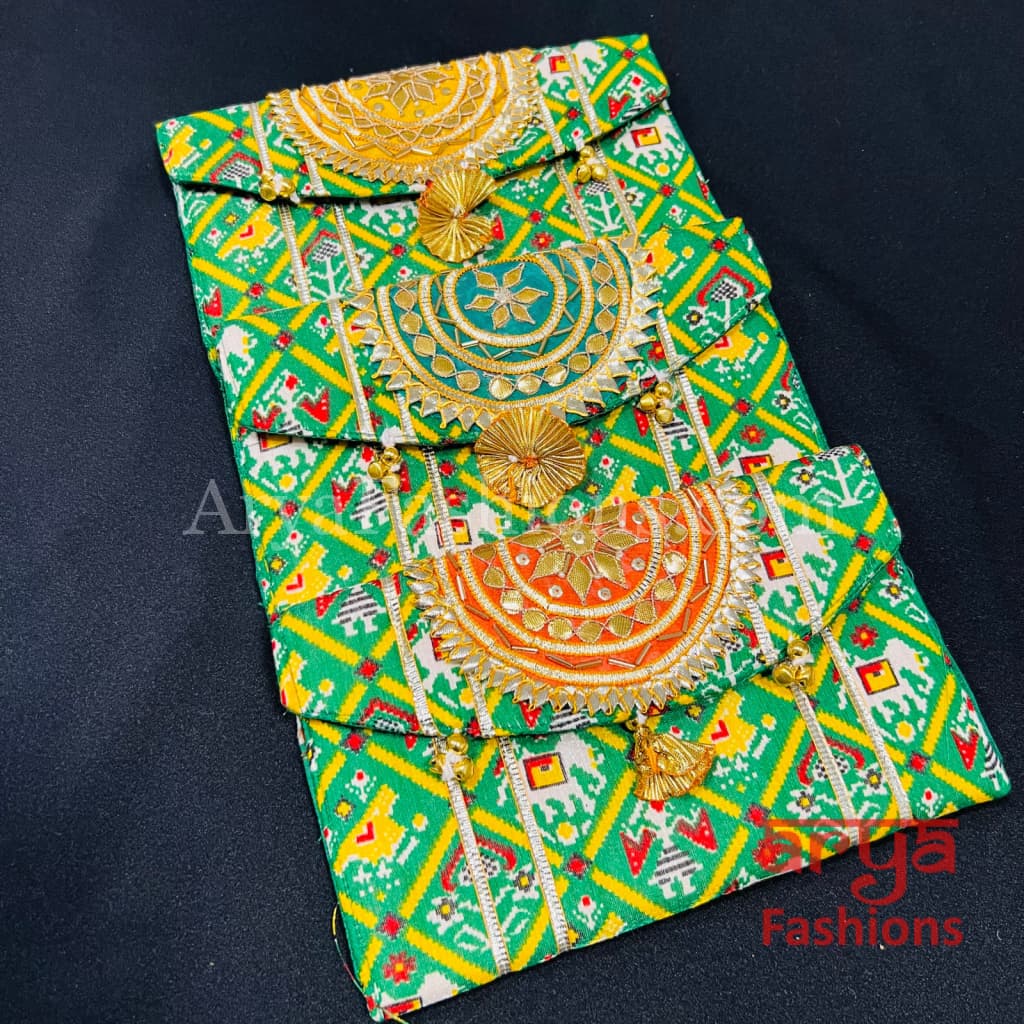 Jaipuri Bandhani Clutch Bag/ Designer Embroidered Purse