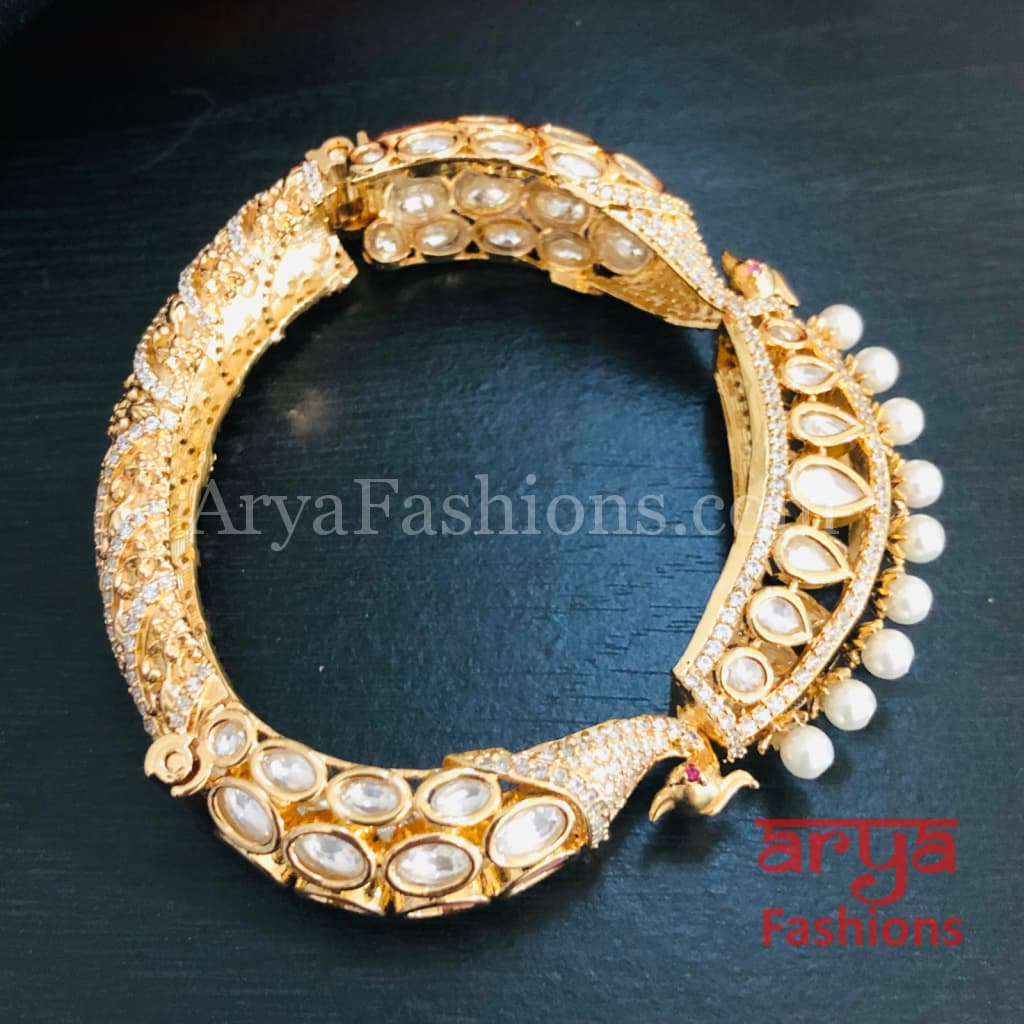 Jodha CZ Kundan Jadau Openable Bracelet/ Jaipuri Rajwadi Designer Bracelet