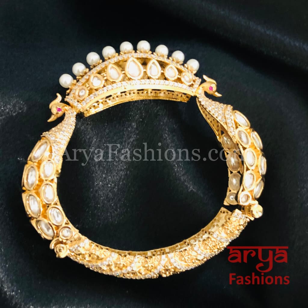 Jodha CZ Kundan Jadau Openable Bracelet/ Jaipuri Rajwadi Designer Bracelet