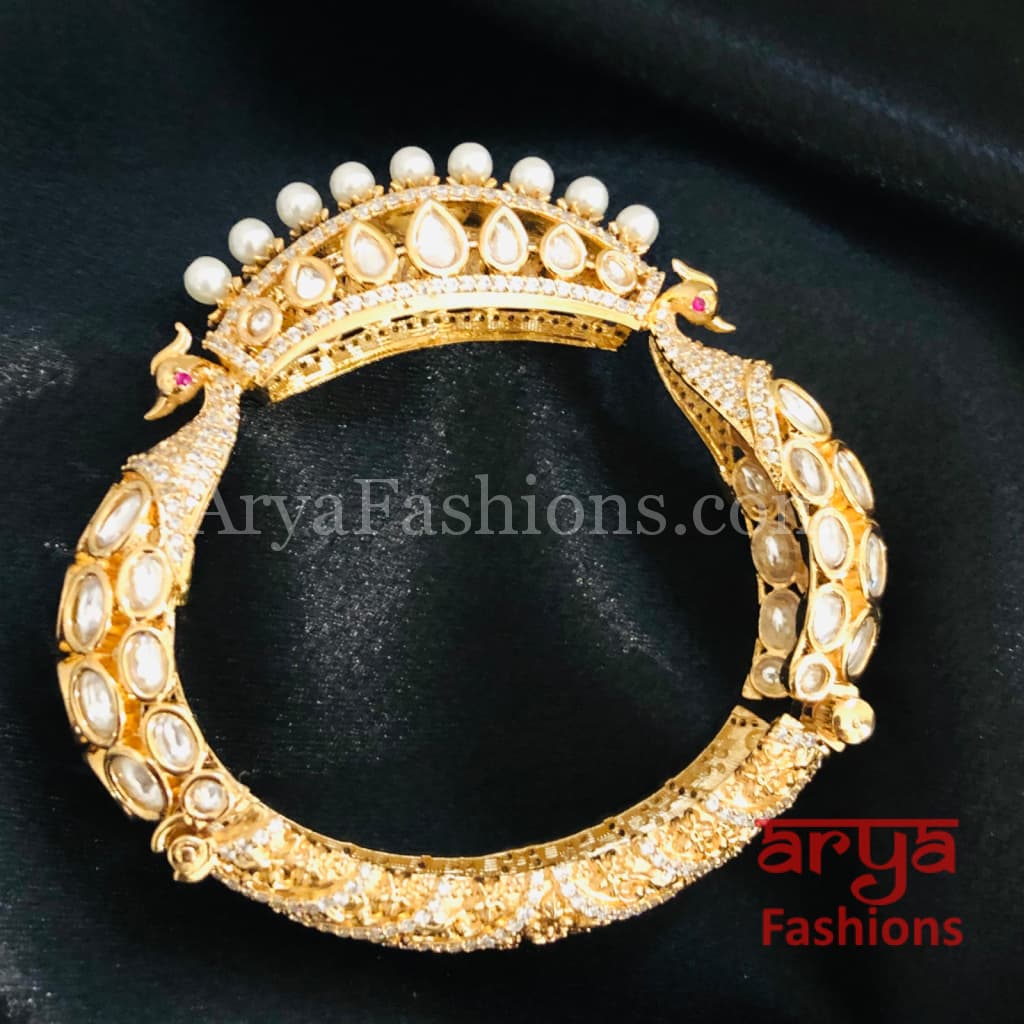 Jodha CZ Kundan Jadau Openable Bracelet/ Jaipuri Rajwadi Designer Bracelet