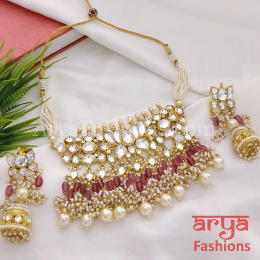 Kamal Pacchi Kundan Ruby Bridal Choker Necklace