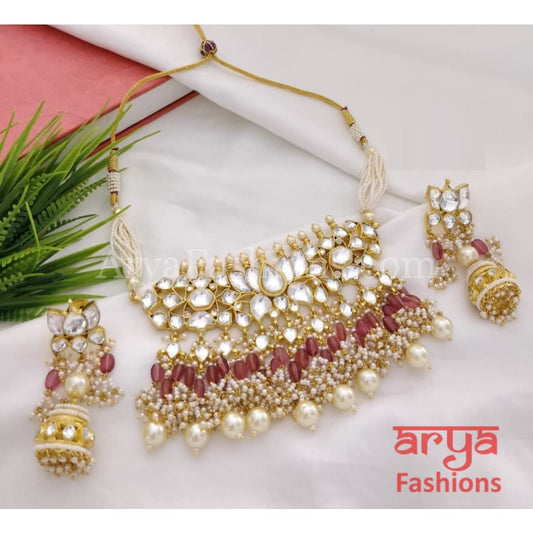 Kamal Pacchi Kundan Ruby Bridal Choker Necklace