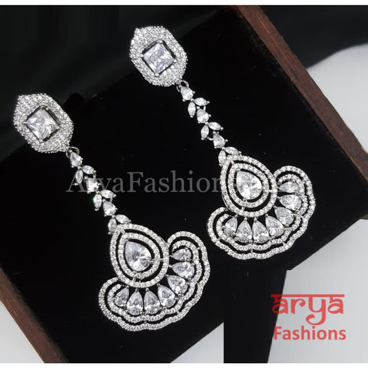 Kiara Victorian Silver CZ Earrings