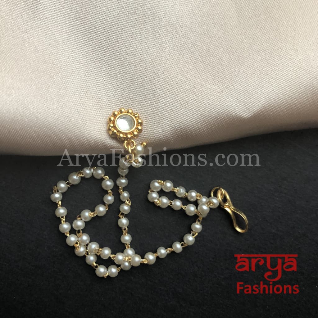 Kundan CZ non piercing nose ring/ Pacchi Nose Clip/ Bridal Nosepin