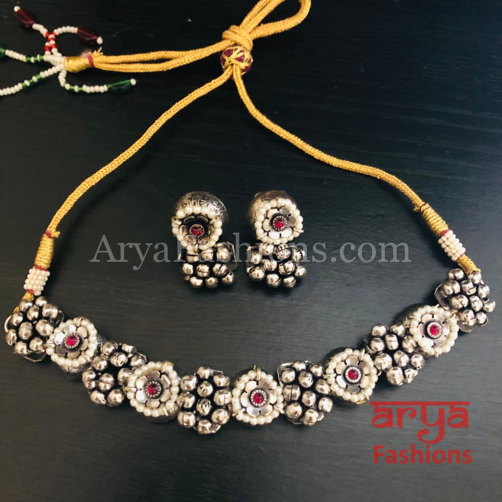 Kundan Golden Beads Choker Necklace/ Rajwadi