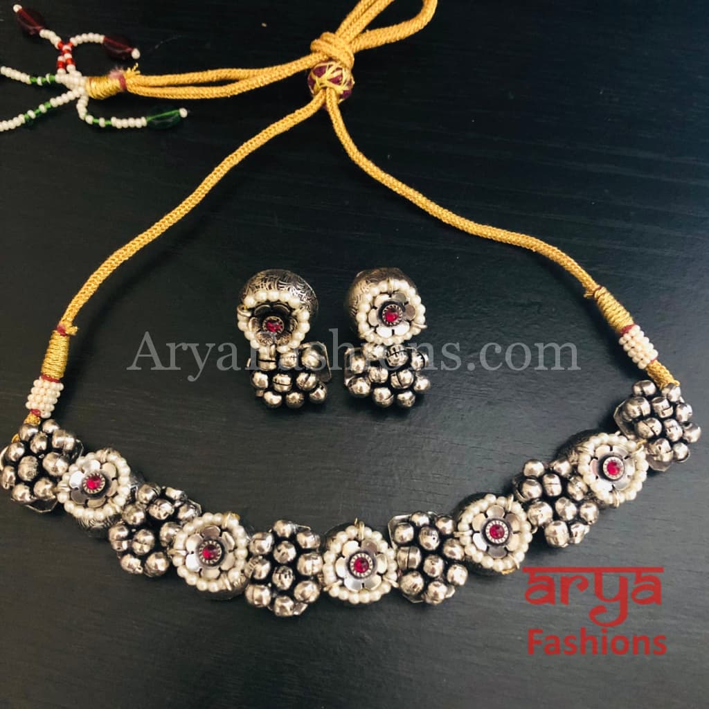 Kundan Golden Beads Choker Necklace/ Rajwadi