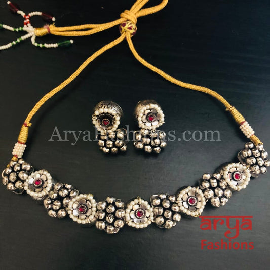 Kundan Golden Beads Choker Necklace/ Rajwadi