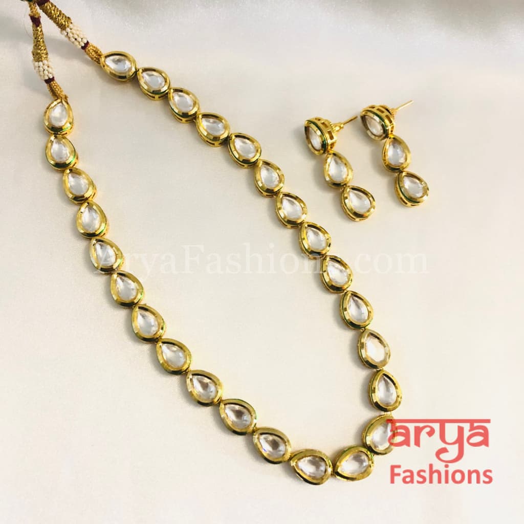 Kundan Necklace/ Golden Meenakari Necklace
